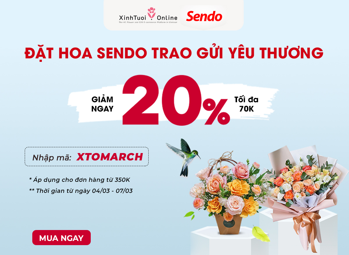 Đặt hoa Sendo giảm ngay 20% 