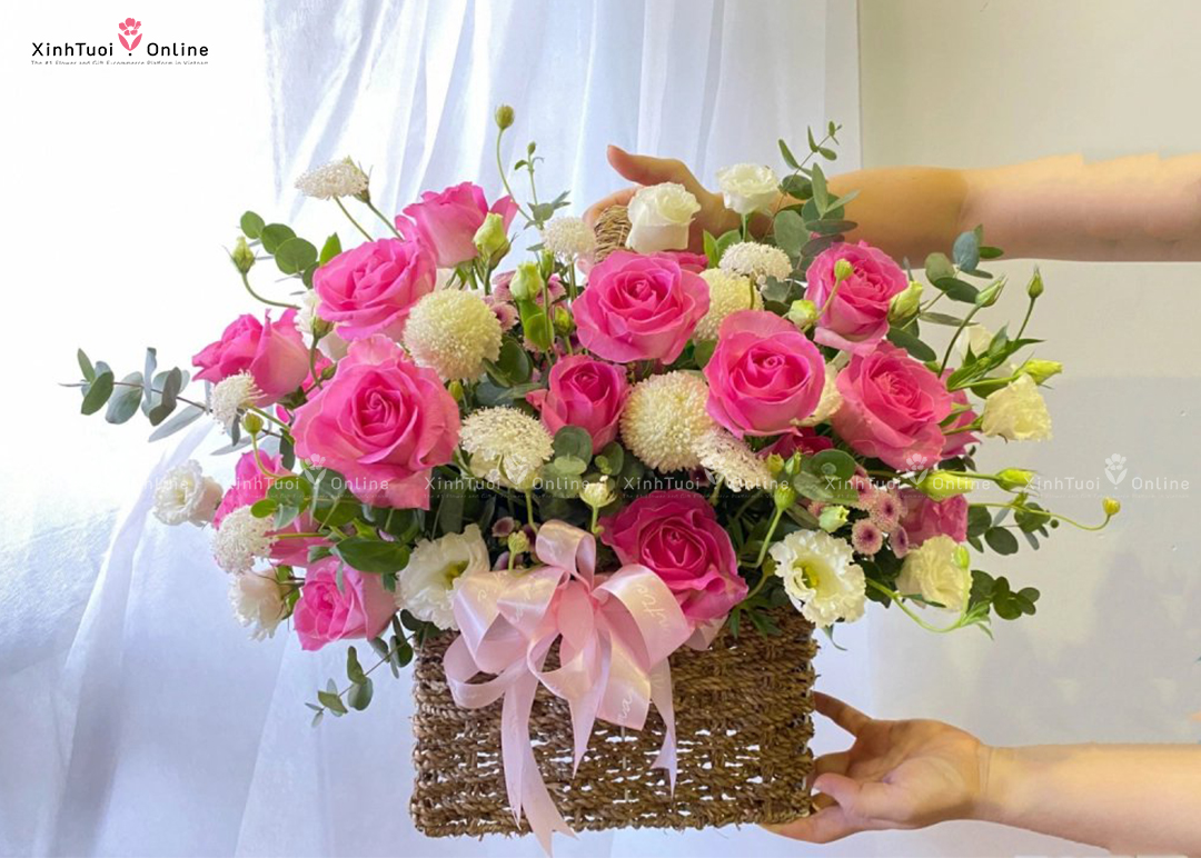 Giỏ hoa sinh nhật đẹp nhất cho nữ ở Hà Nội