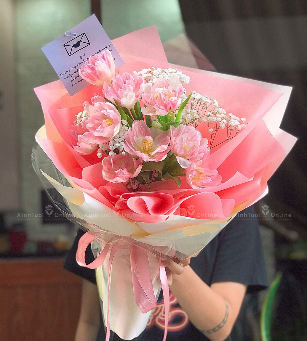 Hoa tulip tặng sinh nhật vợ hiền 