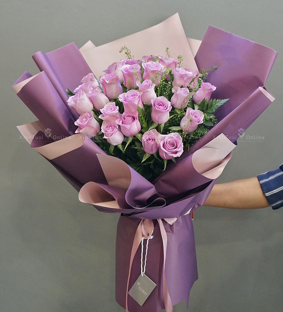 Bó hoa hồng tím cực phù hợp tặng sinh nhật người thương